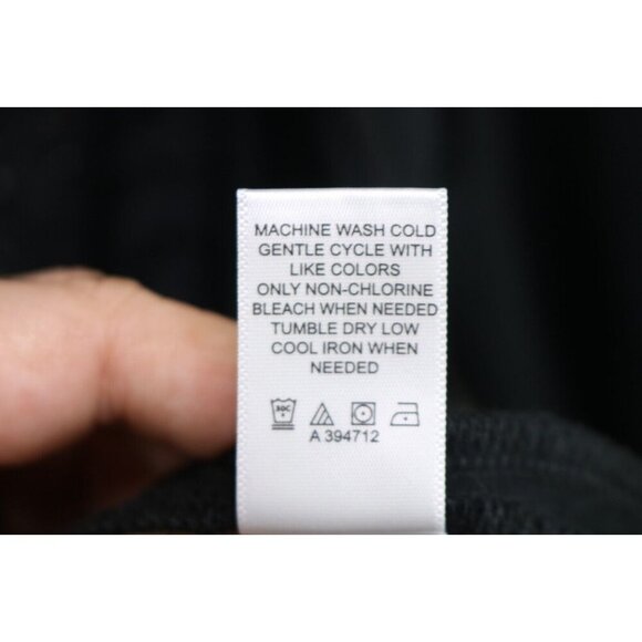 LOGO by Lori Goldstein Black Eyelet Long Cardigan-Size Large-Pockets - Picture 9 of 12